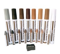 Vaska Krītiņu Marķieru Remonta Komplekts Mēbelēm Grīdām, 8 gab. | Wood Furniture Touch-Up Repair Markers Wax Sticks Set