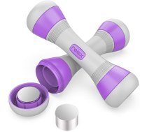 Regulējamā Svara Hanteles Fitnesam Aerobikai Sporta Spēka Treniņiem 3-in-1 (1/1,5/2 kg), Violets | Adjustable Dumbbell Pair