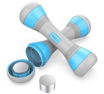 Regulējama Svara Hanteles Fitnesam Aerobikai Sporta Spēka Treniņiem 3-in-1 1kg, 1.5kg, 2kg, Zils | Adjustable Dumbbell Pair