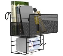 Piekarināms sienas plaukts / organizators ar 3 āķiem, Loft stils - wall shelf, kitchen organizer, bathroom shelf