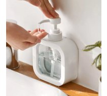 Šķidro ziepju dozators ar sūkni 350ml, Balts/Caurspīdīgs - soap dispenser, liquid soap container, pump dispenser