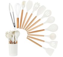 Silikona Virtuves Piederumu Komplekts Balts, 12 gab. | Set of Kitchen Utensils - bowls, colanders, kitchen accessories