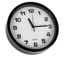 Liels, kluss sienas pulkstenis ar sekunžu rādītāju, 20 cm, melns - wall clock, silent clock, analog clock