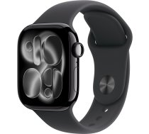 Apple Watch Series 11 GPS + Cellular 42mm Jet Black Aluminum Case with Sport Band (black) - M/L | MF854ZR/A | 195950630749