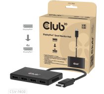Club 3D hub MST (Multi Stream Transport) DisplayPort 1.4 na 4x DisplayPort, Quad monitor, 4x 4K30Hz, 8K30Hz | CSV-7400 | 8719214473679