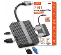 Zenwire Hub USB-C 7w1 Adapter USB 3.0 HDMI 4K 60Hz Display Port Gigabit RJ-45 1000M BS-HP706 | 5904507521950 | 5904507521950