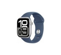 APPLE Watch Series 10 GPS + Cellular 42mm Silver Aluminium Case with Denim Sport Band - M/L | MWX43QF/A | 0195949563874