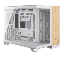 Corsair 2500X Micro-ATX Gehäuse, Tempered Glass - weiß/bamboo wood | GECS-191 | 0840006688907 | CC-9011288-WW