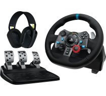 Logitech G29 EU + G435 Black Gaming Controller Aluminium Black USB Steering wheel + pedals + headset PC | 991-000539 | 5099206129825