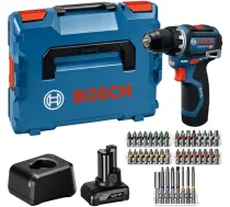 Bosch Powertools Akku-Bohrschrauber GSR 12V-32 Professional, 12Volt (blau/Black, Li-Ionen Akku 2,0Ah + 4,0Ah, 40-teiliges Zubehr-Set, L-BOXX) | 06019N7005 | 4053423342895