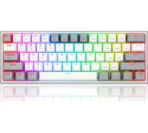 Klawiatura gamingowa Redragon Fizz Pro K616 Redragon Mechanical Red es bezprzewodowa mechaniczna podświetlana biało-szara | K616RGB-PRO white grey | 6950376706690 | KL-G-RDRG-080