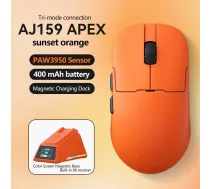 Myszka bezprzewodowa Ajazz AJ159 APEX 3950-8K ze stacją dokującą pomarańczowa | AJM159-A-O | 6976412983092 | MY-G-AJZZ-012
