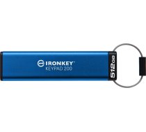 Kingston 512 GB IronKey Keypad 200 Encrypted USB Flash Drive Metal USB 3.2 Gen1 | IKKP200/512GB | 0740617345476