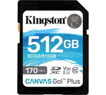 Karta Kingston Canvas Go! Plus SDXC 512 GB Class 10 UHS-I/U3 V30 (SDG3/512GB) | SDG3/512GB | 740617301571