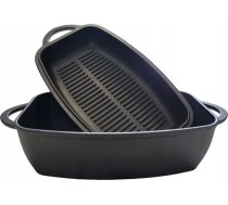 KRISBERG BRYTFANNA ŻELIWNA Z PATELNIĄ GRILL 3.8L 31CM KRISBERG KS-2570 | KS-2570 | 5903818652018