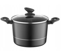 Florina GARNEK DELUX 28 CM 8,0L. Z POKRYWKĄ, WYSOKI, IND. by M.G. (CZARNY, POWŁOKA NIEPRZYWIERALNA , UCHWYT CZARNY) | FLORINA-GA-002-49 | 5905031352997