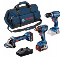 Bosch Bosch professional set 18V: GSB 18V-45 + GDX 18V-200 + GWS 18V-7, tool set (blue, 2x Li-ion battery 5.0Ah, tool bag) | 0615990N31 | 4059952687360