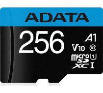 ADATA Premier microSDXC 256GB 100R/25W UHS-I Class 10 A1 V10 + Adapter | AUSDX256GUICL10A1-RA1 | 4713218466266 | PAMADTSDG0044