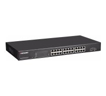 INTELLINET 24-Port PoE Gigabit Web-Managed 2 GBIC SFP Ports Ausgangsleistung bis zu 30 Watt pro Port PoE+ IEEE 802.3at/af | 560559 | 0766623560559