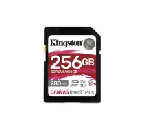 Kingston SDXC 256GB Canvas React Plus SDXC UHS-II 280R/100W U3 V60 | SDR2V6/256GB | 740617340594 | SFKINSD256R2V60
