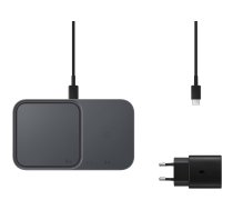 Samsung Wireless Charger Duo Pad 2-in-1, 15W EP-P5400 with Travel charger (25W) + USB cable, Black (EP-P5400TBEGEU) | EP-P5400TBEGEU | 8806092978522