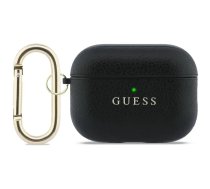 GUESS Case Grained Classic Logo Hook for AirPods Pro 3, black (GUAP3PGUGMK)