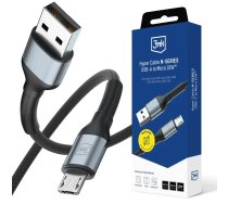 3MK Hyper N-SERIES data transfer and charging cable | USB-A to Micro USB | QC 3.0 | 10W | 0.5m | black (160688-0)