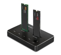 Qoltec M.2 SSD drive docking station | NVMe | SATA | USB-C | DUAL 2 x 2TB (5901878522746)