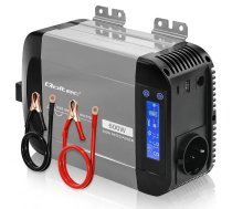 Qoltec Pure Sine Wave Inverter | 12V to 230V | 300/600W | LCD | USB | USB-C | Compatible with LiFePO4, GEL, AGM (5901878526874)