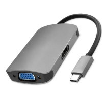 Qoltec USB-C 3.1 2-in-1 Hub Adapter | HDMI 4K | VGA (5901878503806)