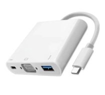 Qoltec USB-C 3.1 3-in-1 Hub | USB 3.0 | VGA | USB-C 3.1 PD 92W (5901878504261)