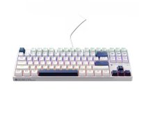Machenike K500B-B87 Wired Mechanical Gaming Keyboard with Backlight, Red Switch - White (K500B-B87 Wired Red Switch Mixed Light B)