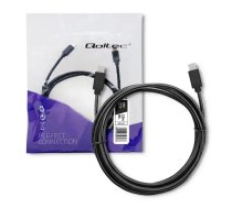 Qoltec data transfer and charging cable | USB-C to USB-C | 2.5m | black (5901878523477)