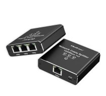 Qoltec Mini Ethernet Splitter Switch 1x3 RJ45 | 1000Mb/s | USB-C | Aluminum (5901878522944)