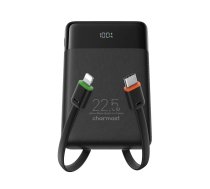 Charmast W1202 Power Bank | 10,000 mAh | 22.5W | PD | USB-C, Lightning, USB-A | LED Display | Black (6977525751868)