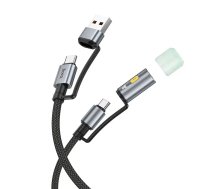 Hoco U138 data transfer and charging cable | USB-A to USB-C | QC 3.0 | 60W | 1.2m | black (6942007639040)