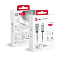 Forcell F-Energy C234 data transfer and charging cable | USB-A to USB-C | QC 3.0 | 66W | 1m | silver (5903396274503)
