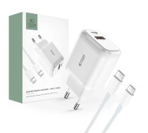 Tech-Protect C20W travel charger | 20W | PD, QC 3.0 | USB-C, USB-A | Includes USB-C to USB-C cable | white (22495-0)