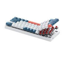 Machenike K500-B61 Wired Mechanical Gaming Keyboard with Backlight, Red Switch—White and Blue (K500-B61 Wired RGB Red Switch White)