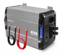 Qoltec Pure Sine Wave Inverter | 12V to 230V | 3000/6000W | LCD | USB | USB-C | Compatible with LiFePO4, GEL, AGM (5901878526935)