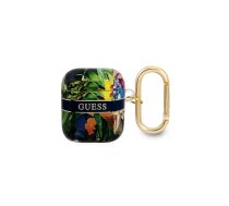GUESS TPU Flower Print Case for AirPods 1|2, Blue (GUA2HHFLB)