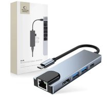 Tech-Protect HUB V3 5-in-1 USB-C to USB-A 3.0 | USB-A 2.0 | USB-C | HDMI | RJ45 - gray (20239-0)