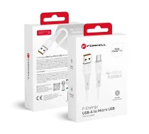 Forcell F-Energy C341 data transfer and charging cable | USB-A to Micro USB | QC 3.0 | 18W | 1m | white (5903396395390)