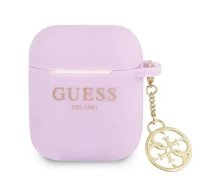 GUESS GUA2LSC4EU 4G Charm Silicone Case for AirPods 1|2 Purple (GUA2LSC4EU)