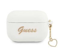 GUESS case for AirPods Pro GUAPLSCHSH White Silicone Heart Charm (GUAPLSCHSH)