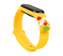 Hurtel Xmas Strap for Xiaomi Mi Band 3 / 4 - Christmas Silicone Strap Bracelet with House - Yellow (5907769331114)