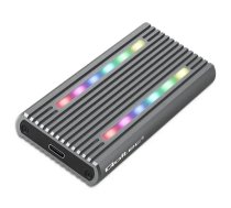 Qoltec Enclosure for M.2 SSD | SATA | NVMe | RGB LED | USB-C | 4TB (5901878522722)