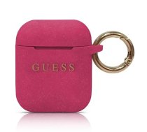 GUESS GUACCSILGLFU Silicone Case for Apple AirPods 1 | 2, Pink (GUACCSILGLFU)