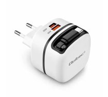 Qoltec travel charger | 65W | PD, GaN, PPS | USB-C | with retractable cable included (5901878517841)