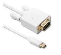 Qoltec USB 3.1 Type-C male to VGA male cable | FULL HD | Alternate mode | 2m (5901878504193)